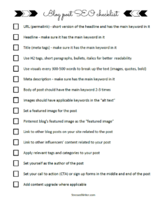 Blog post SEO checklist